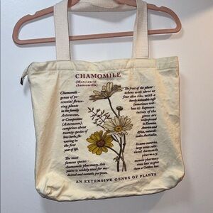Floral Chamomile Canvas Tote